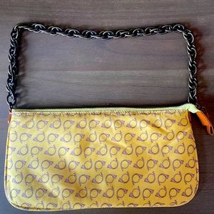 J. Crew Vintage Silk Bag with Brass Chain Strap